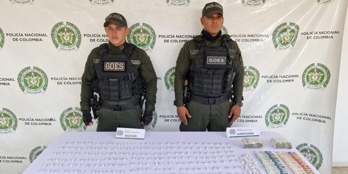 GOES incauta droga y dinero en Neiva