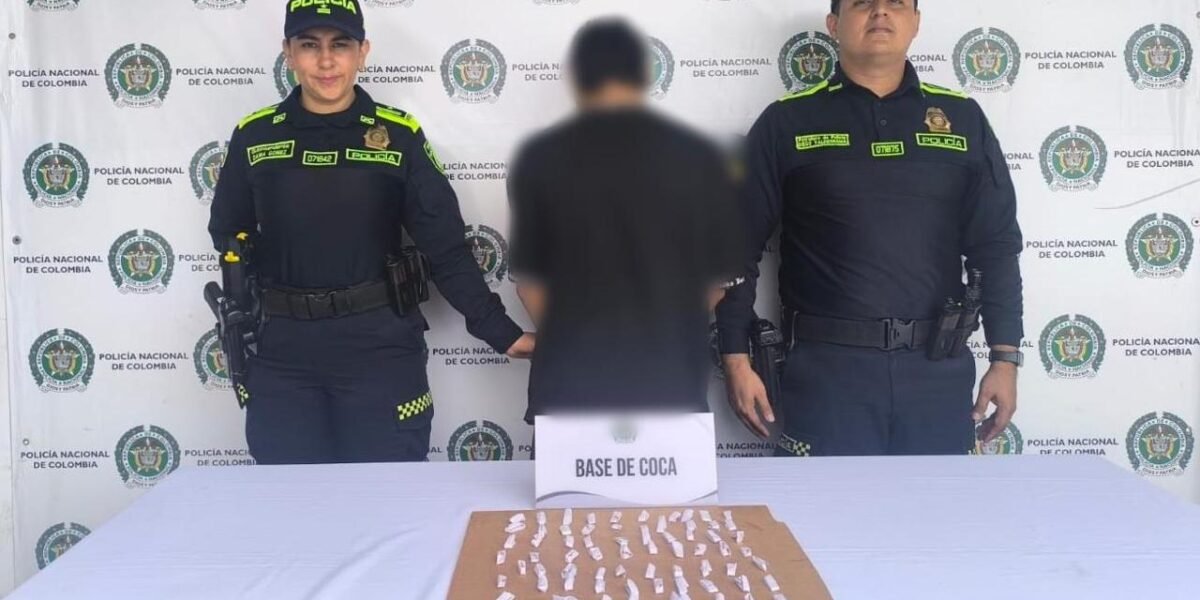 Adolescente cayó con 70 dosis de bazuco
