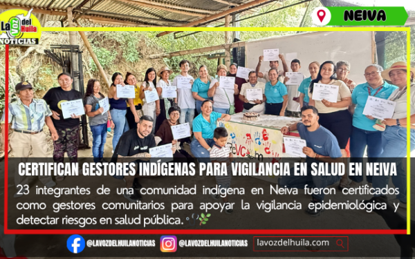 Comunidad indígena fortalece vigilancia epidemiológica en Neiva