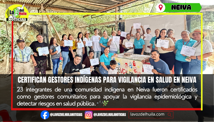 Comunidad indígena fortalece vigilancia epidemiológica en Neiva