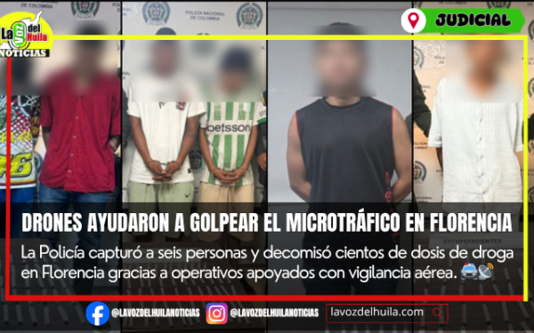 Policía golpeó el microtráfico con monitoreo aéreo en Florencia