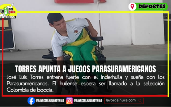 Deportista de boccia neivano apunta a Juegos Parasuramericanos