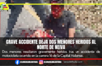Dos menores heridos en accidente de moto en Neiva
