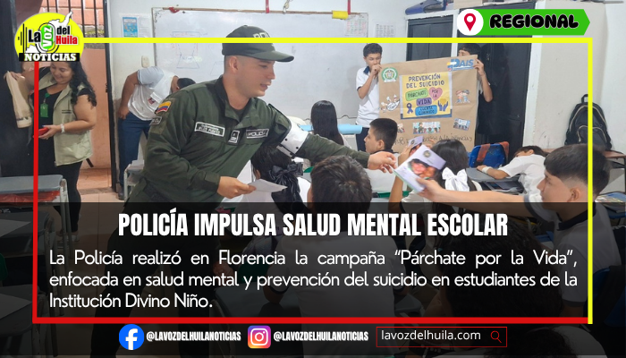 Policía impulsa salud mental escolar en Caquetá