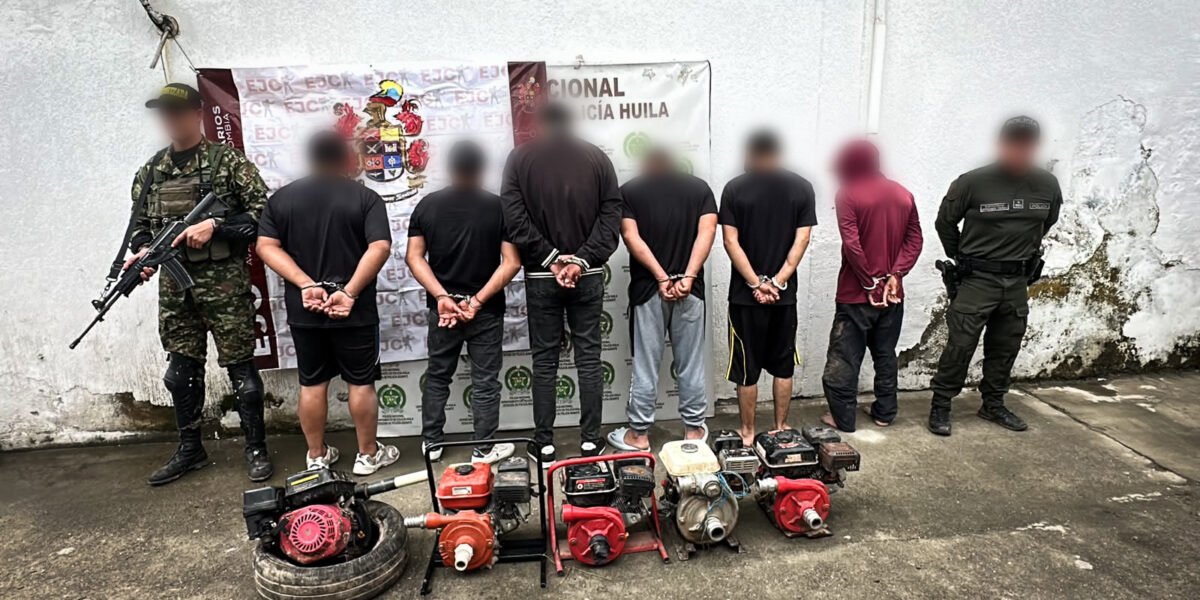 En Gigante capturan seis hombres por minería ilegal