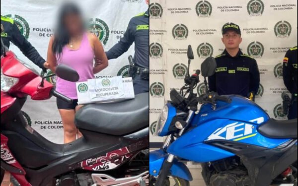 Recuperan dos motos robadas y capturan a una mujer